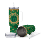 personalized charlotte 49ers bullseye drips green curved tumbler best selling.webp