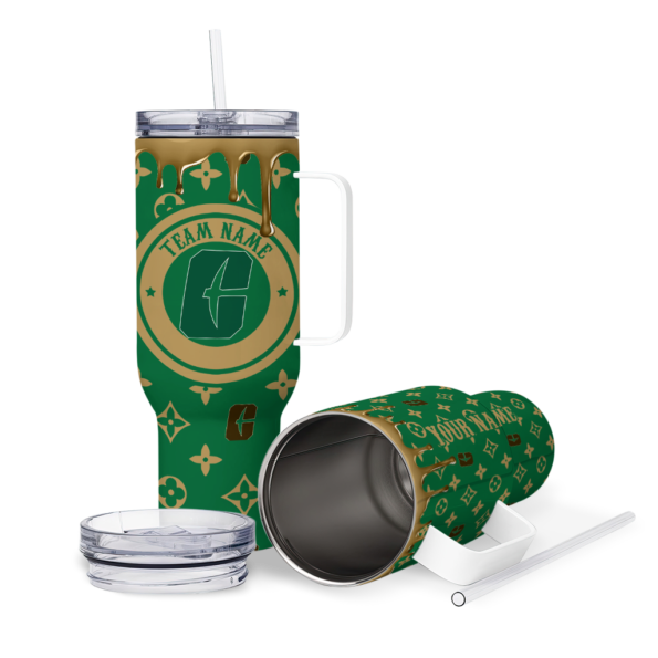 personalized charlotte 49ers bullseye drips green curved tumbler high quality.webp