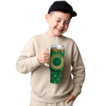 personalized charlotte 49ers bullseye drips green curved tumbler best selling.webp