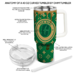 personalized charlotte 49ers bullseye drips green curved tumbler best selling.webp
