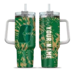 personalized charlotte 49ers burst swirl green curved tumbler best selling.webp