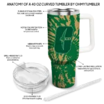 personalized charlotte 49ers burst swirl green curved tumbler best selling.webp