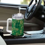 personalized charlotte 49ers burst swirl green curved tumbler best selling.webp