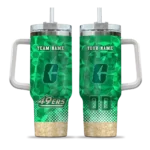 personalized charlotte 49ers geometric prism green curved tumbler best selling.webp