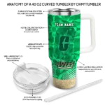 personalized charlotte 49ers geometric prism green curved tumbler best selling.webp
