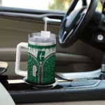 personalized charlotte 49ers leopard zipper green curved tumbler best selling.webp