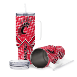 personalized cincinnati bearcats chevron angle red curved tumbler best selling.webp