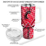 personalized cincinnati bearcats chevron angle red curved tumbler best selling.webp