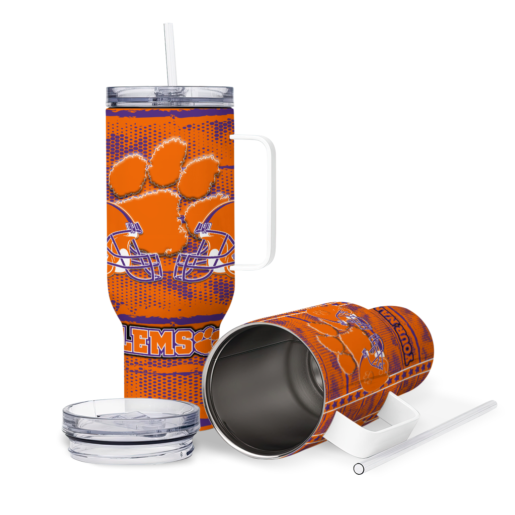 personalized-clemson-tigers-honey-streaks-orange-curved-tumbler-high-quality.webp