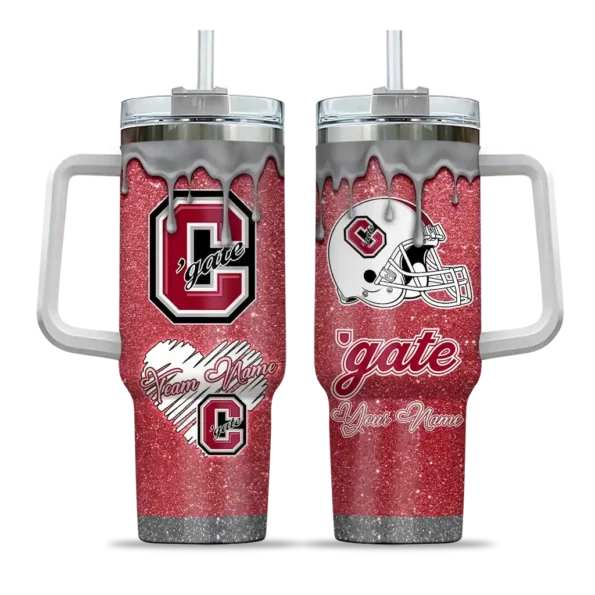 personalized colgate raiders heart helmet motif maroon curved tumbler best selling
