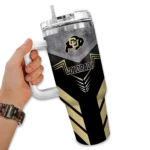 personalized-colorado-buffaloes-arrow-armor-gold-black-curved-tumbler-best-selling.webp