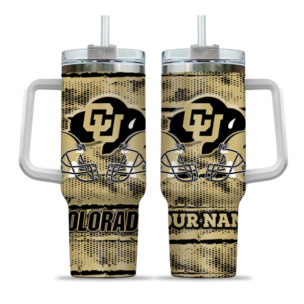 personalized colorado buffaloes honey streaks gold curved tumbler best selling