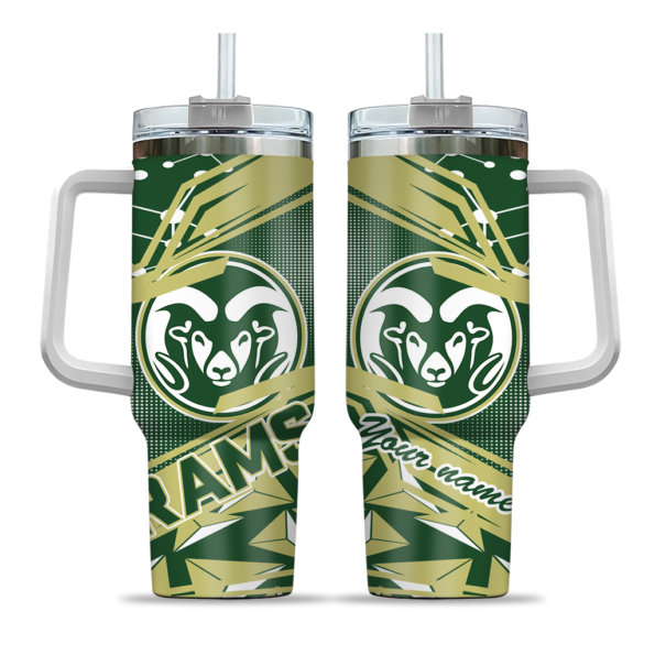 personalized colorado state rams abstract paths green curved tumbler best selling