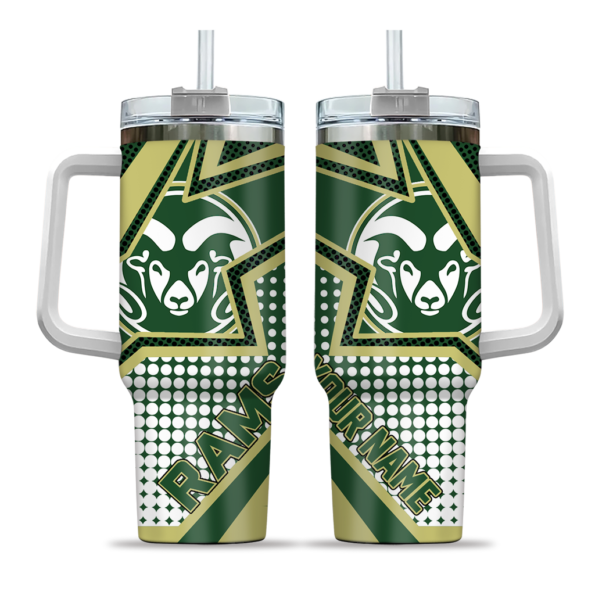 personalized colorado state rams arrow burst green curved tumbler best selling