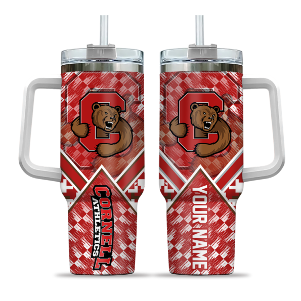 personalized cornell big red chevron angle red curved tumbler best selling