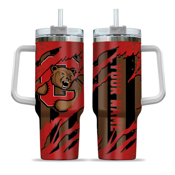 personalized cornell big red claw cut red black curved tumbler best selling