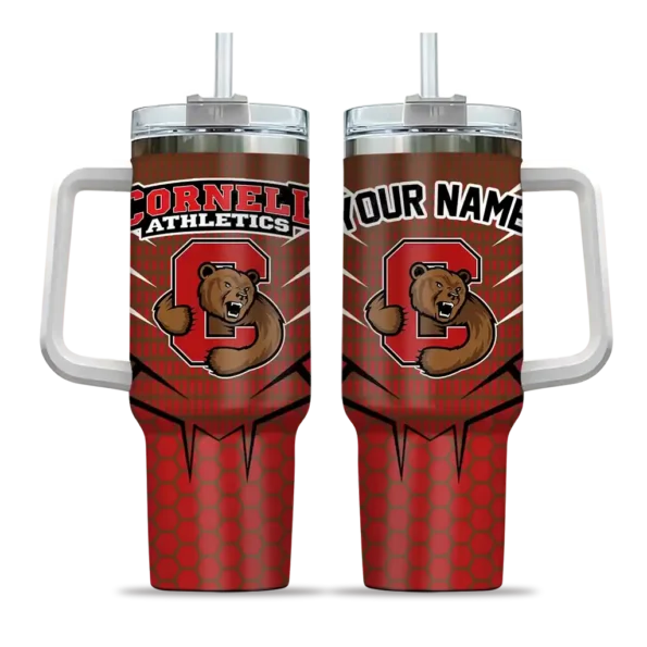 personalized cornell big red hex texture red curved tumbler best selling