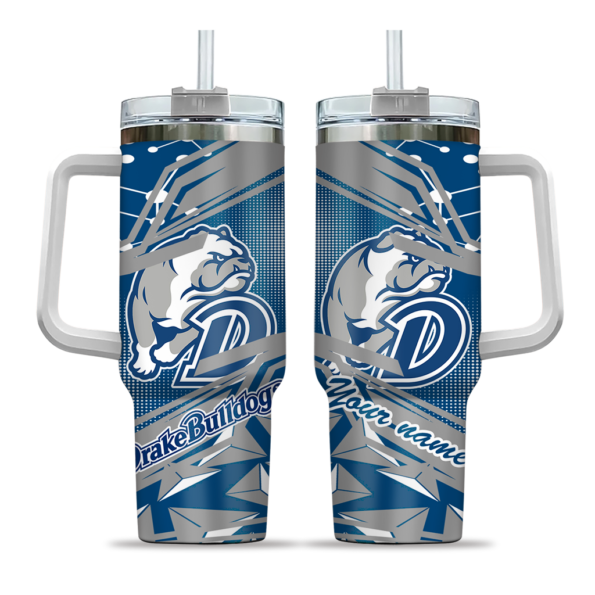 personalized drake bulldogs abstract paths blue curved tumbler best selling