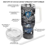 personalized-drake-bulldogs-superman-shield-blue-gray-curved-tumbler-best-selling.webp