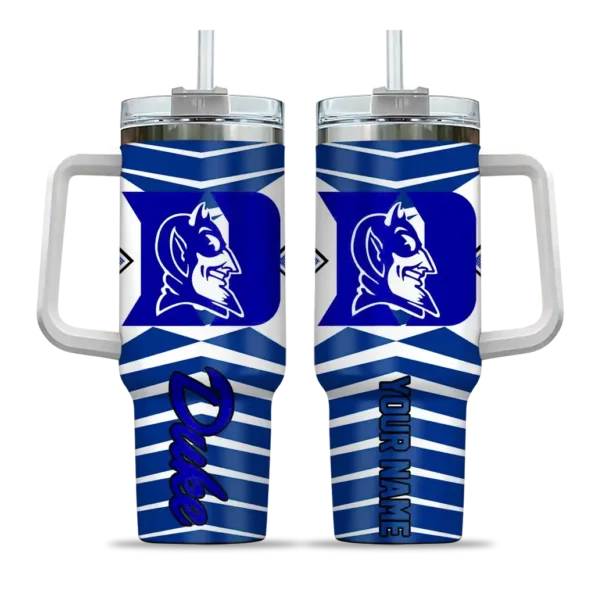 personalized duke blue devils chevron layers blue curved tumbler best selling