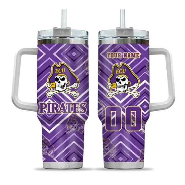 personalized east carolina pirates bold diamonds purple curved tumbler best selling