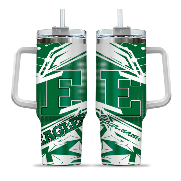 personalized eastern michigan eagles abstract paths green curved tumbler best selling
