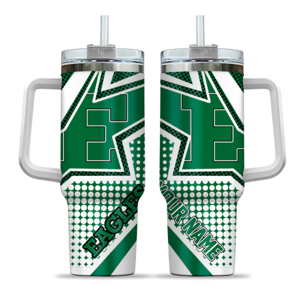 personalized eastern michigan eagles arrow burst green curved tumbler best selling