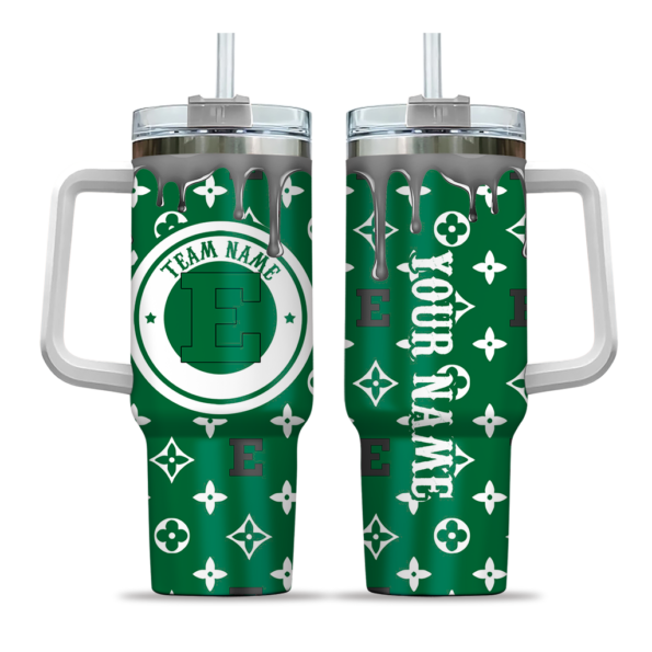 personalized eastern michigan eagles bullseye drips green curved tumbler best selling