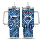 personalized florida atlantic owls bold diamonds blue curved tumbler best selling.webp
