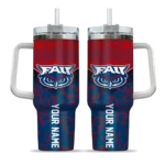 personalized florida atlantic owls chevron stripe blue curved tumbler best selling.webp