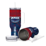 personalized florida atlantic owls chevron stripe blue curved tumbler best selling.webp