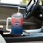 personalized florida atlantic owls gradient dots blue curved tumbler best selling.webp