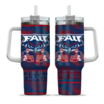 personalized florida atlantic owls honey streaks blue curved tumbler best selling.webp