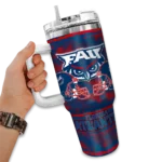 personalized florida atlantic owls honey streaks blue curved tumbler best selling.webp