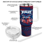 personalized florida atlantic owls honey streaks blue curved tumbler best selling.webp