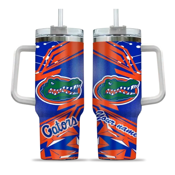 personalized florida gators abstract paths blue curved tumbler best selling.webp