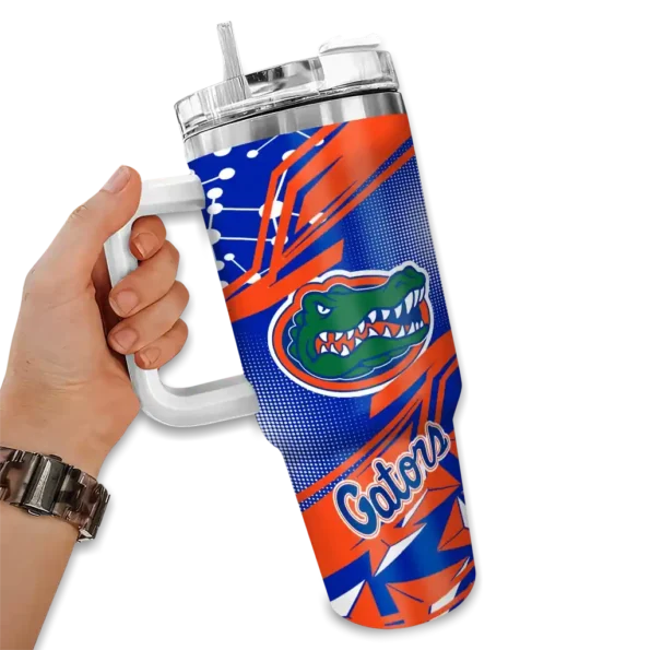 personalized florida gators abstract paths blue curved tumbler fashion forward.webp