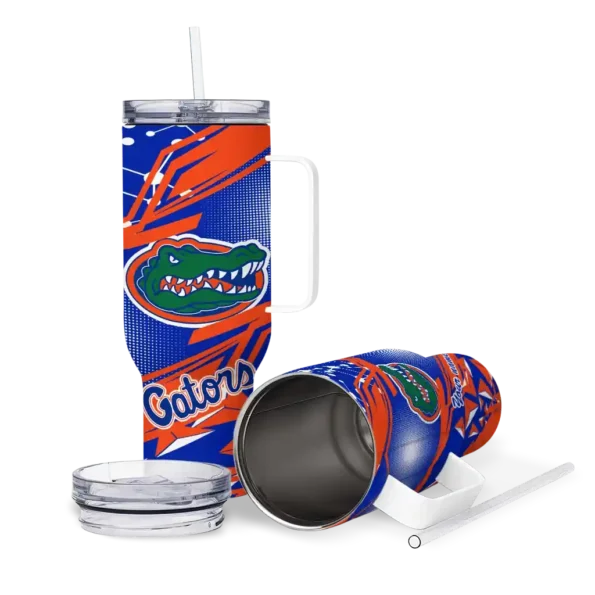personalized florida gators abstract paths blue curved tumbler high quality.webp