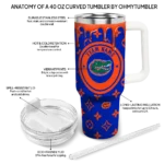 personalized florida gators bullseye drips blue curved tumbler best selling.webp
