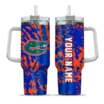 personalized florida gators burst swirl blue curved tumbler best selling.webp