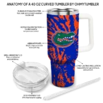 personalized florida gators burst swirl blue curved tumbler best selling.webp