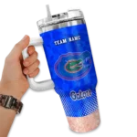 personalized florida gators geometric prism blue curved tumbler best selling.webp