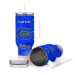 personalized florida gators geometric prism blue curved tumbler best selling.webp