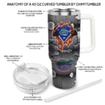 personalized florida gators superman shield blue gray curved tumbler best selling.webp