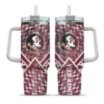 personalized florida state seminoles chevron angle garnet curved tumbler best selling.webp