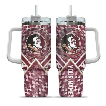 personalized florida state seminoles chevron angle garnet curved tumbler best selling.webp