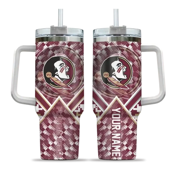personalized florida state seminoles chevron angle garnet curved tumbler best selling.webp