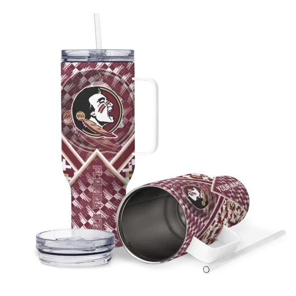 personalized florida state seminoles chevron angle garnet curved tumbler high quality.webp