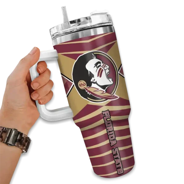personalized florida state seminoles chevron layers garnet curved tumbler fashion forward.webp