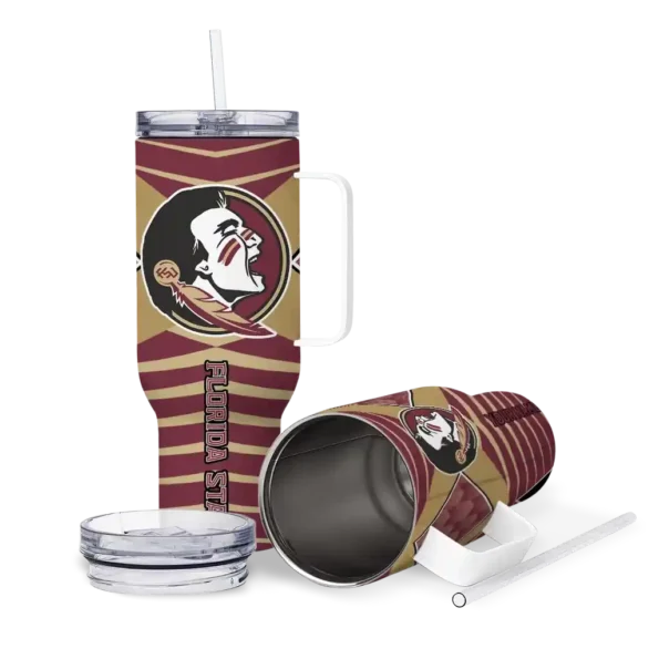 personalized florida state seminoles chevron layers garnet curved tumbler high quality.webp